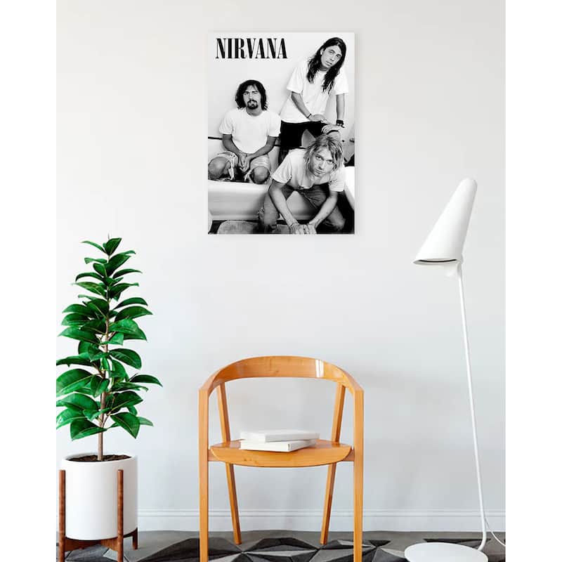 Nirvana - Band Photo Black and White Art Poster - 24 x 36 Inch