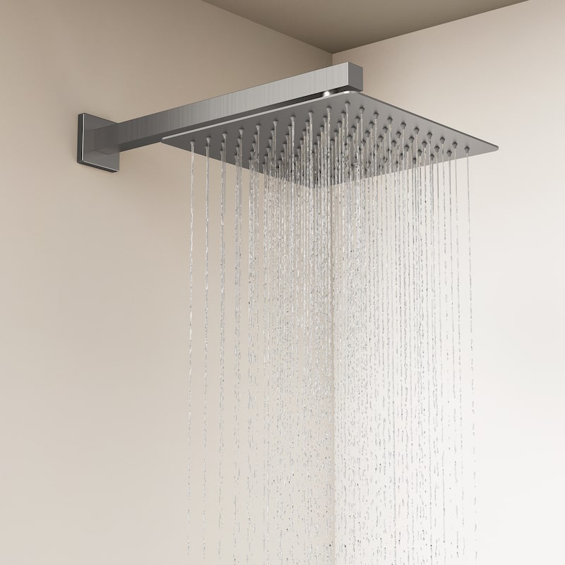 GRANDJOY Shower System 10" High Pressure Rainfall Shower Head with Handheld Spray Combo