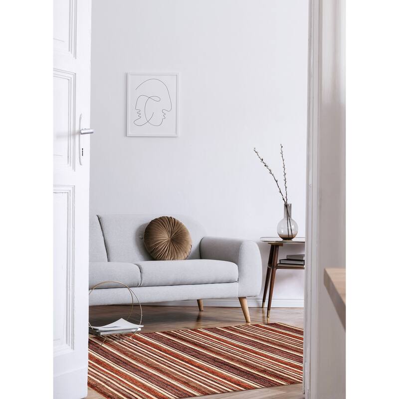 ECARPETGALLERY Hand-knotted Peshawar Ziegler Dark Copper Wool Rug - 5'7 x 8'0