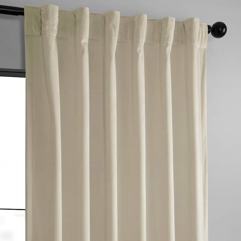 Exclusive Fabrics Basic Deluxe Velvet Room Darkening Curtain Pair - 2 Panels Window Curtains