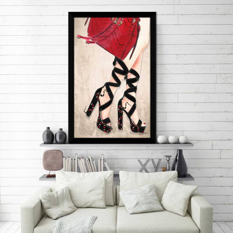 "Red Snake with Heels" by Jodi Print on Acrylic