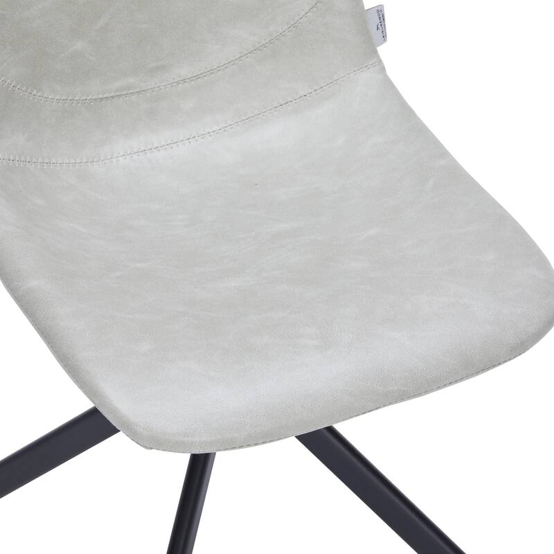 Markley Leather Dining Chair 360 Degree Swivel with Iron legs Modern Accent Side Chair Set of 2