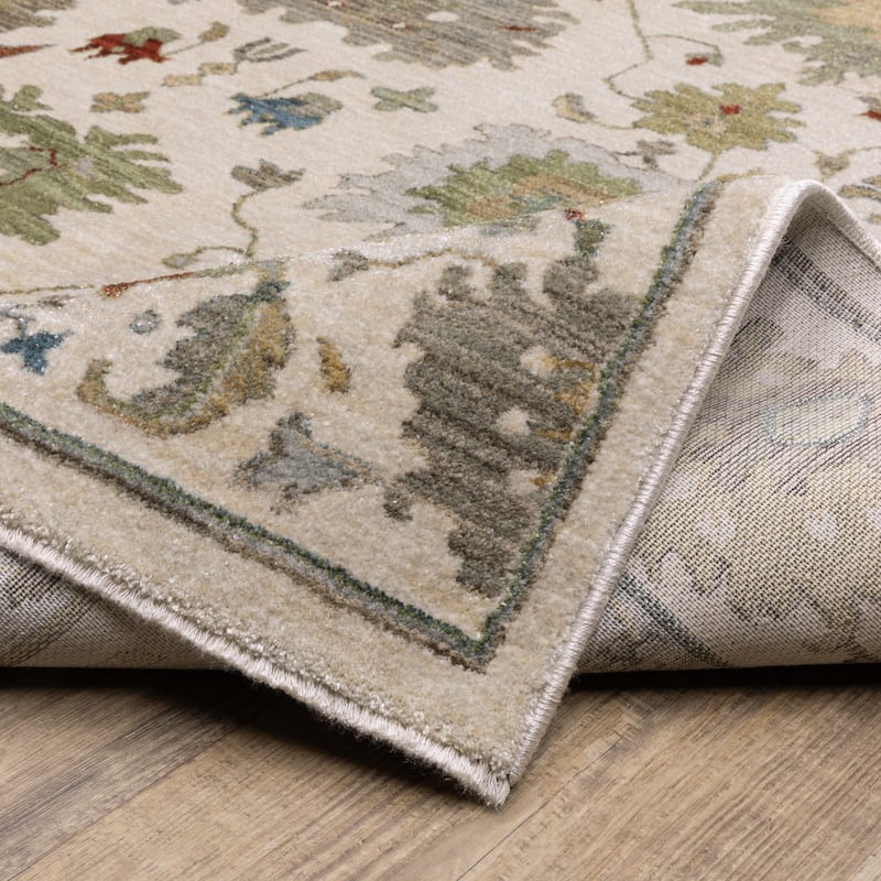 Esme Vintage Oriental Ivory/ Multi Area Rug