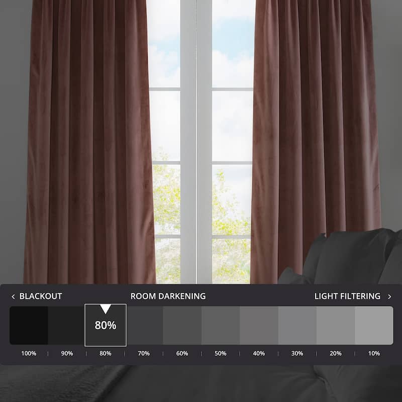Exclusive Fabrics French Pleat Heritage Plush Velvet Room Darkening Curtains For Bedroom & Living Room Curtains (1 Panel)