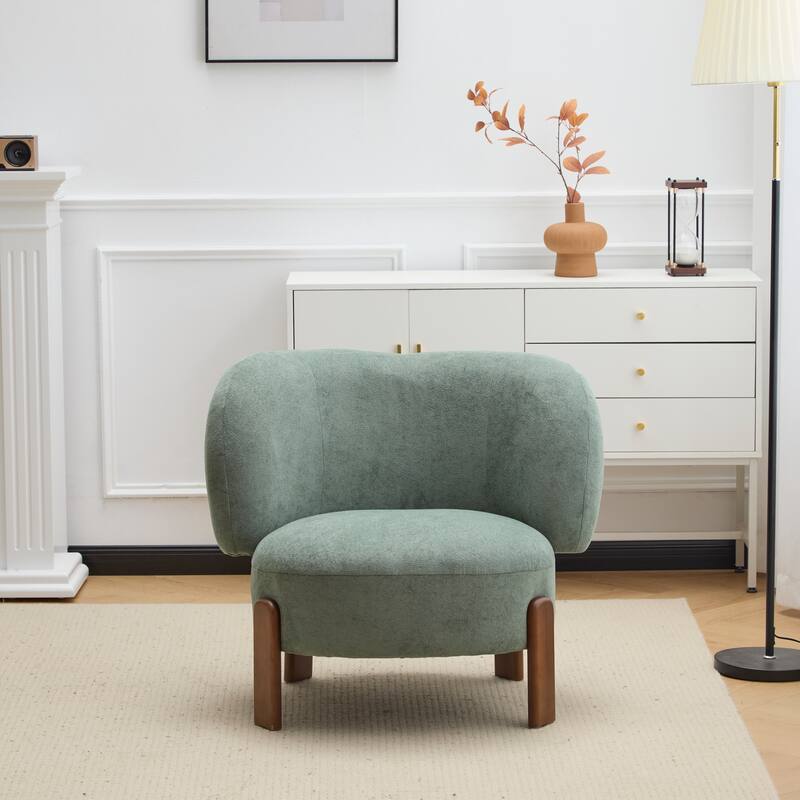 Roomfitters Modern Wingback Armchair with Curved Backrest, Upholstered Accent Seating for Living Room Comfort