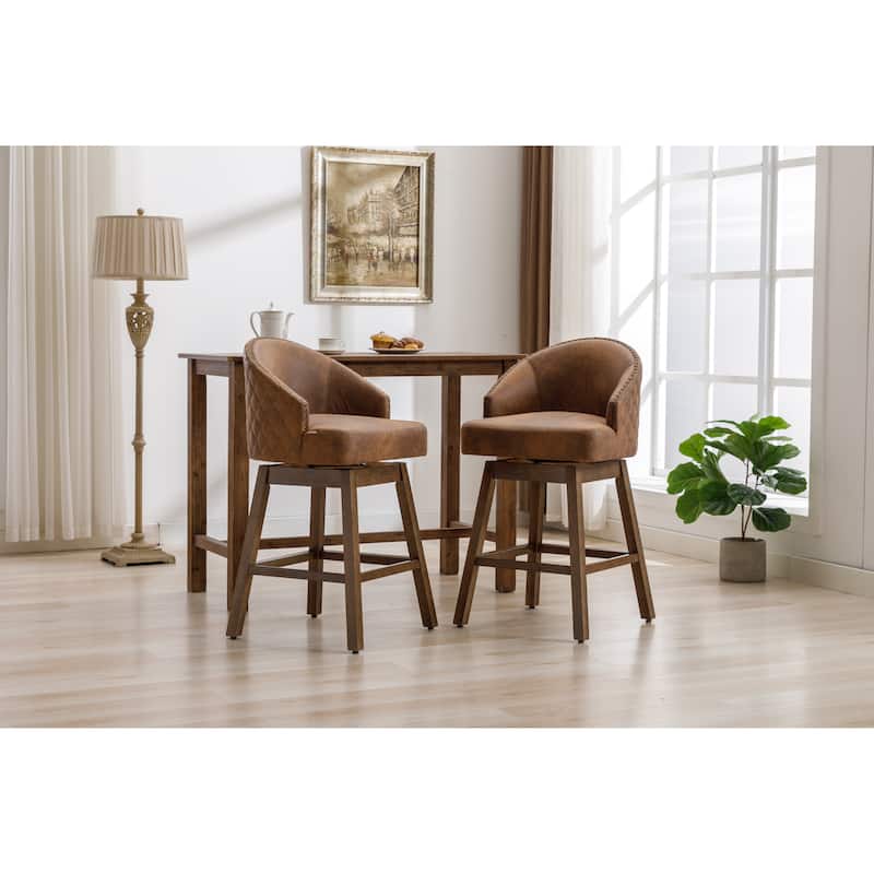 Rotating Bar Chair, Counter Height Bar Chair With Backrest, Rotating Kitchen Stool, Set of 2