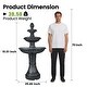 preview thumbnail 12 of 11, 51.51in Vintage Carved 3 Tier Fountain Classic European Outdoor Water Feature with Dual Tier Light Rings ETL Certified Pump
