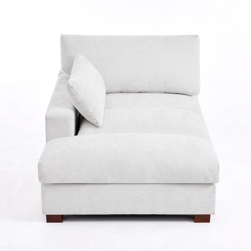 42"W Chenille Upholstered Chaise Lounge