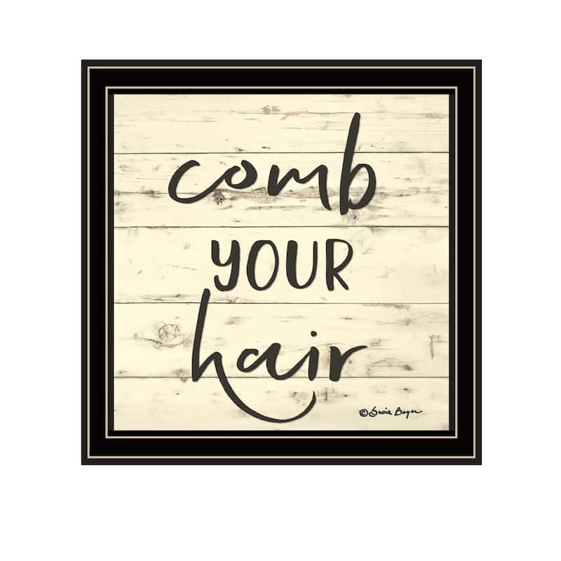 TrendyDecor4U Contemporary "Comb Your Hair" Framed Print Wall Art - Multi