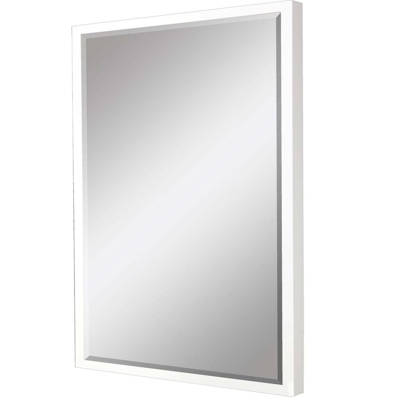 HomeRoots 42" White Solid Wood Framed Accent Mirror - 32.00 in. x 42.00 in. x 3.00 in.