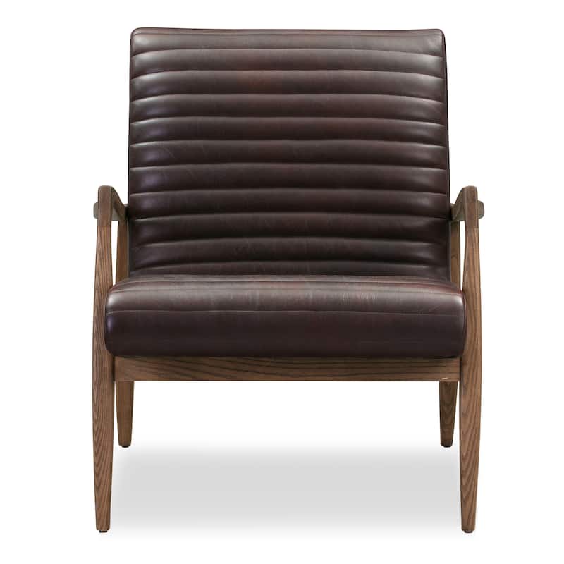 Poly & Bark Rowan Lounge Chair - Full Grain Genuine Italian Leather (Set of 2)