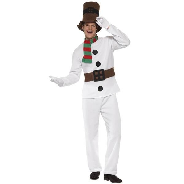 Mr Snowman Costume Adult White Brown Mr Snowman Costume Adult White Brown