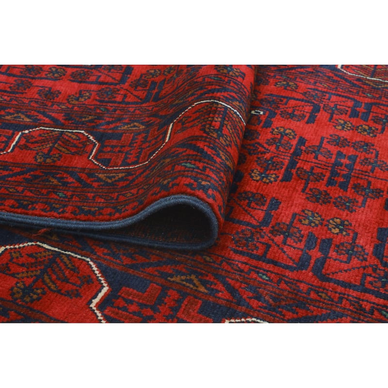 Khamyab Raya Red/Navy Runner - 2'6" x 19'7"