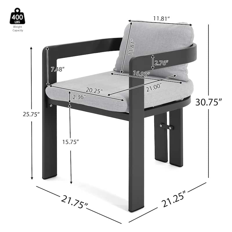 Christopher Knight Home - Pula Outdoor Aluminum Dining Chair(Set of 2)