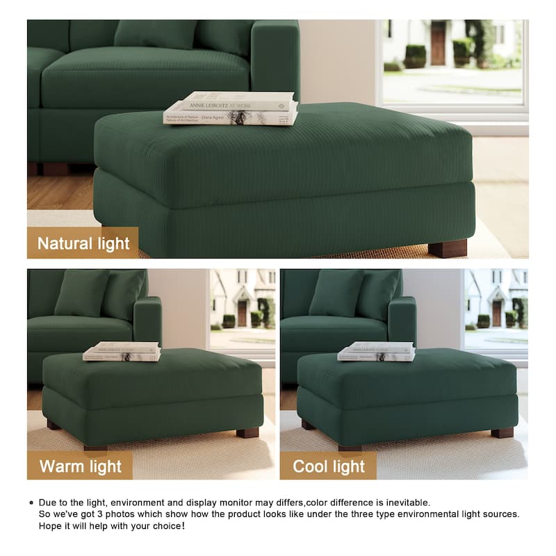 Rectangular Corduroy Oversized Ottoman