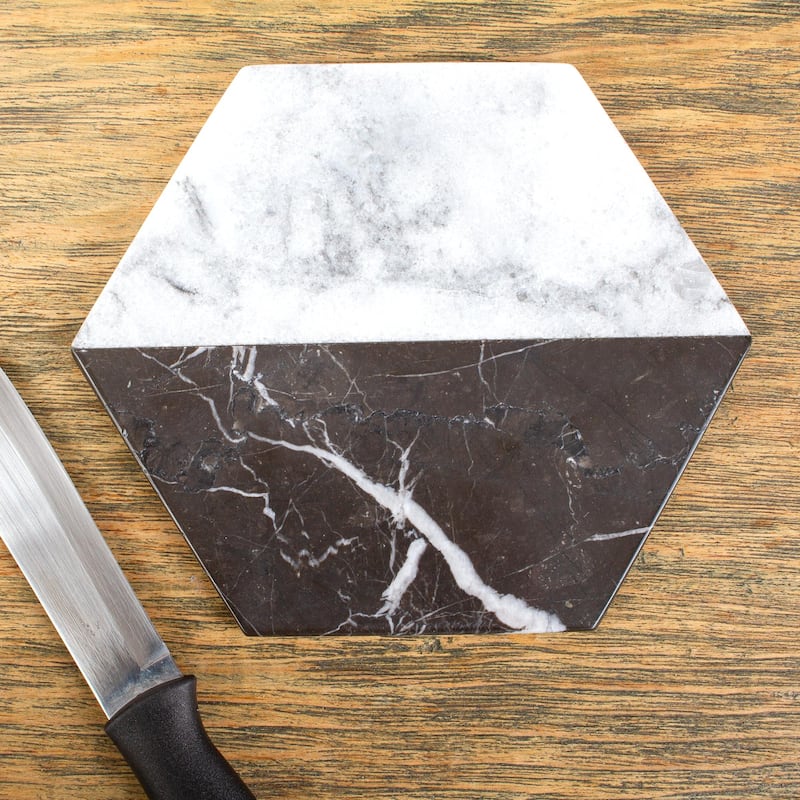 Novica Handmade Opposites Attract Marble Cheese Board