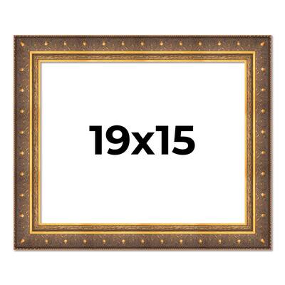 19x15 Frame Vintage Gold Solid Wood Picture Frame | 2.5 Inch Moulding