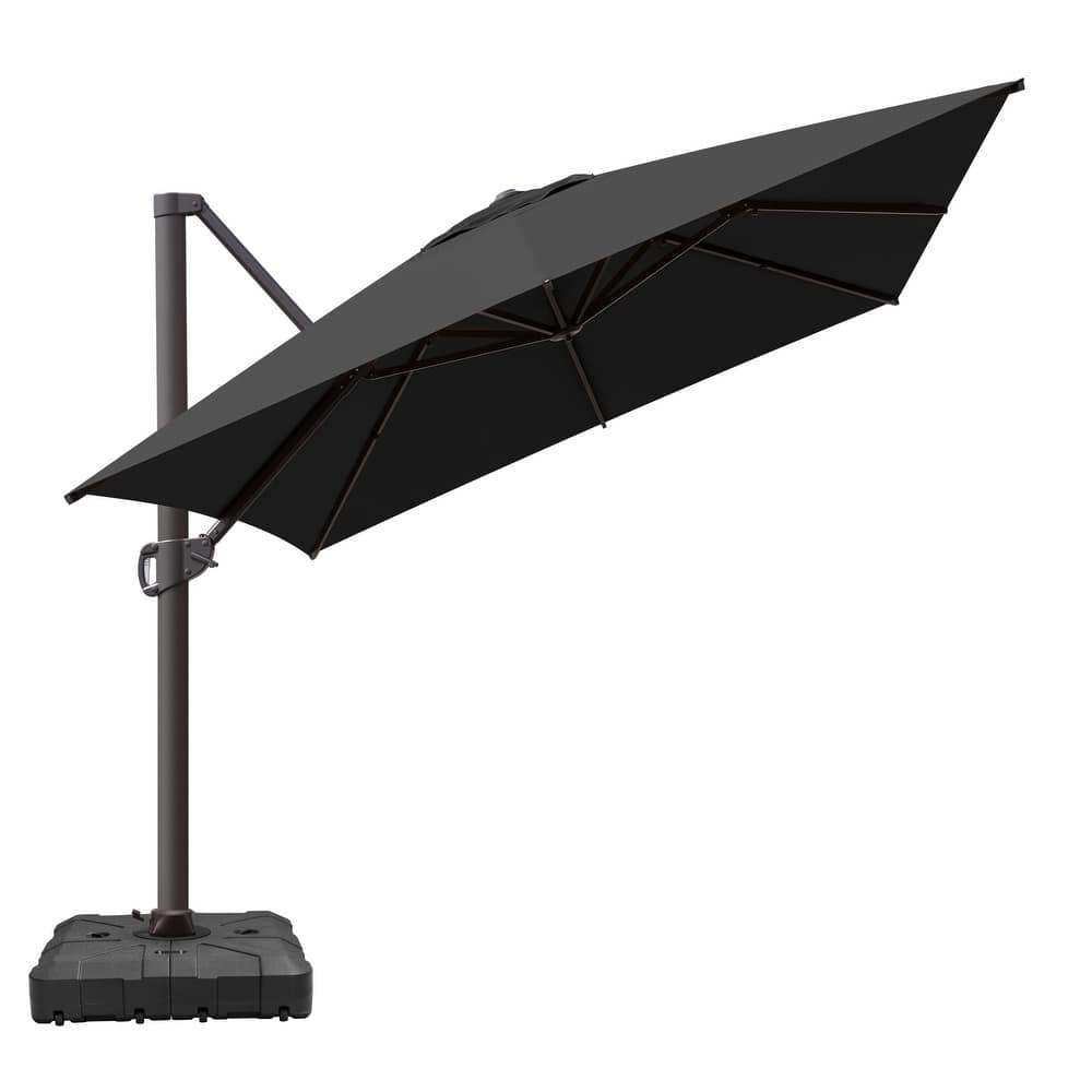 VredHom 10X13 FT Patio Outdoor Cantilever-Offset Aluminum Umbrella with Base Stand