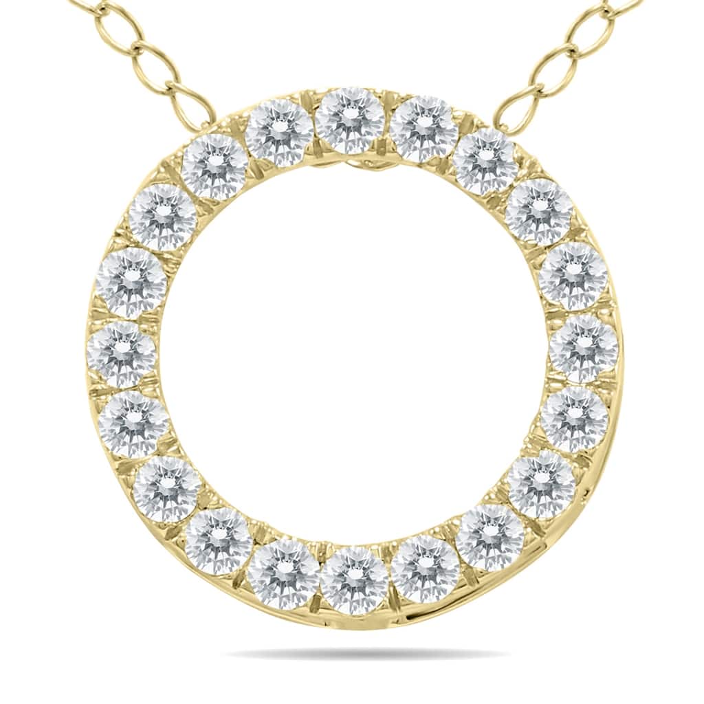Marquee 1/4 Carat TW Diamond Circle Pendant in 10K Yellow Gold