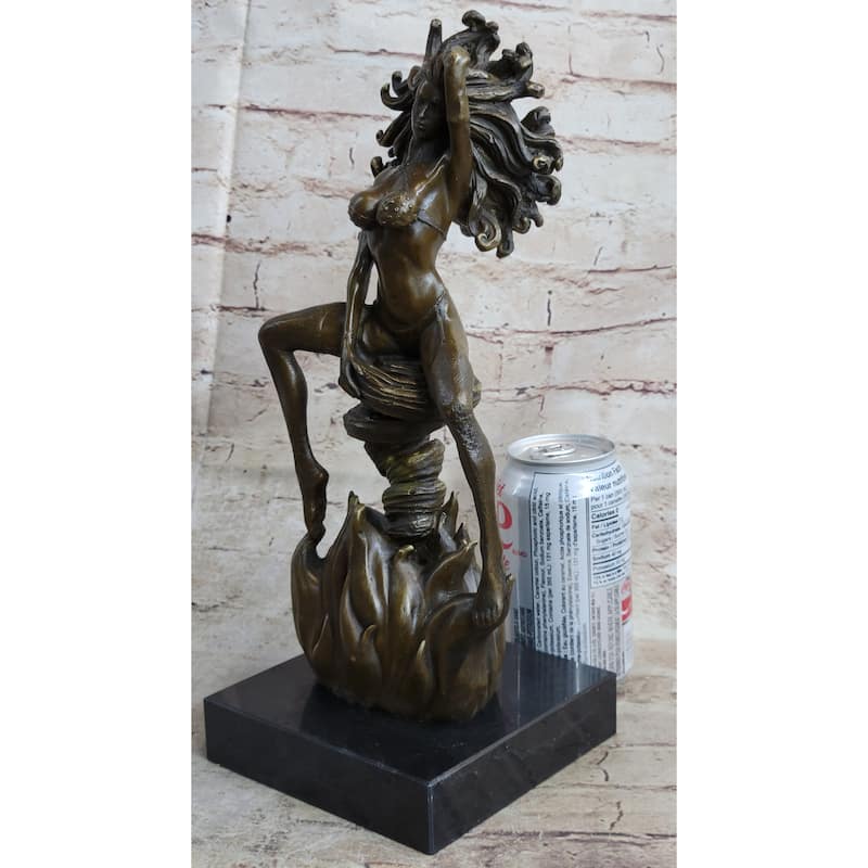 Handmade Sexy Medusa Bronze Sculpture Marble Statue By Aldo Vitaleh Figurine Figure