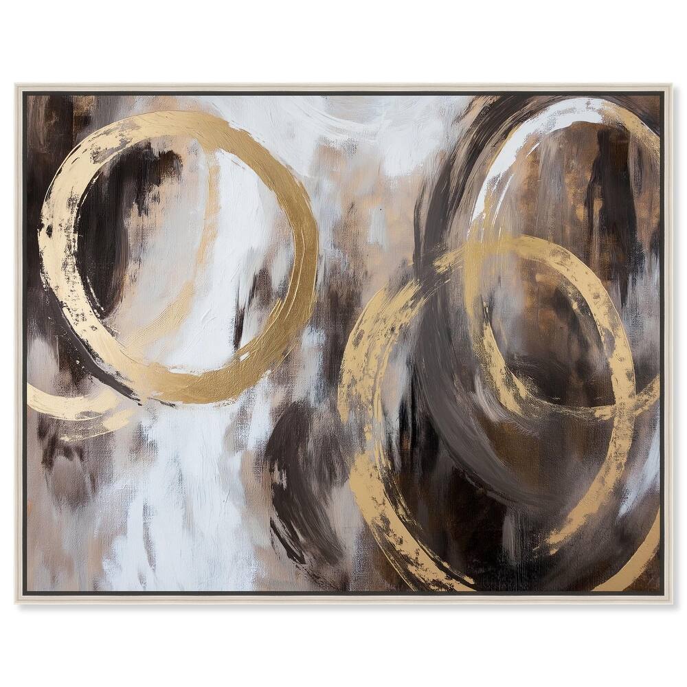 Swirling Forms with Gold Canvas by Art Remedy