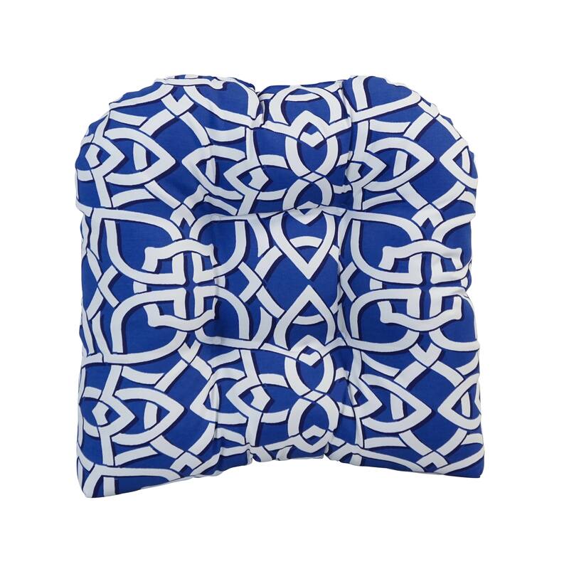 Blazing Needles 19-inch U-Shaped Polyester Outdoor Tufted Dining Chair Cushion