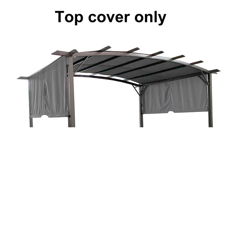 Universal Canopy Cover Replacement for 12x9 Ft Curved Outdoor Pergola, Grey