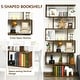 preview thumbnail 26 of 28, Gymax 2 PCS 6 Tier S-Shaped Bookshelf Storage Display Bookcase Z-Shelf - 31.5'' x 9'' x 75''