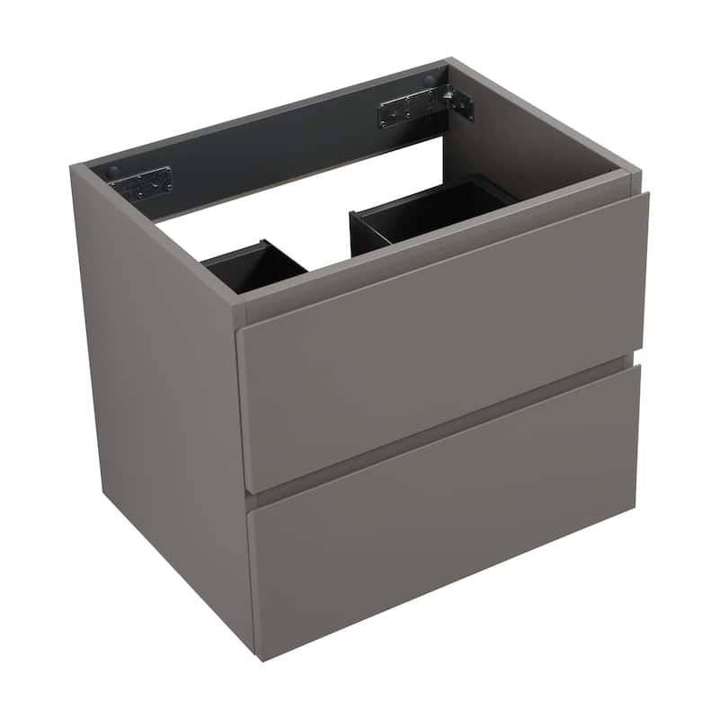 (Base Only) Wall Mount Bathroom Vanity Base with 2 Drawers