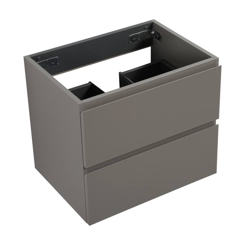 GDFStudio - Alice Wall-Mounted Bathroom Vanity with Modern Double Drawer and Soft-Close Functionality