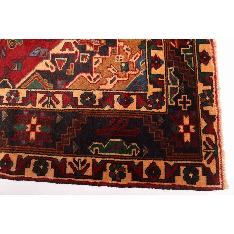ECARPETGALLERY Hand-knotted Teimani Dark Red Wool Rug - 4'0 x 7'0