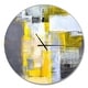 preview thumbnail 2 of 9, Designart 'Grey and Yellow Blur Abstract' Oversized Modern Wall CLock