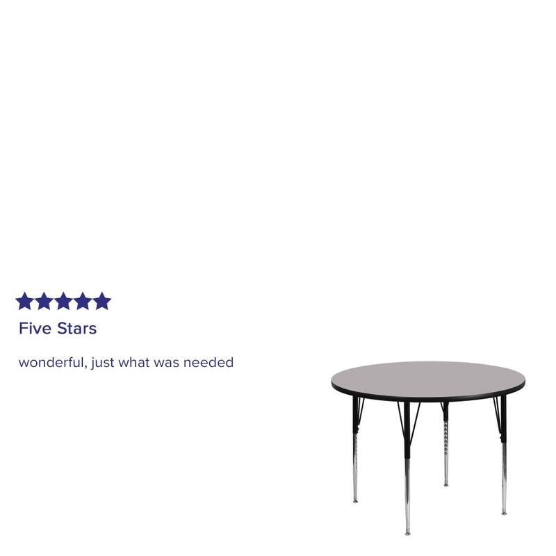 48'' Round Thermal Laminate Activity Table - Adjustable Legs - 48"D x 48"W x 21.125" - 30.125"H