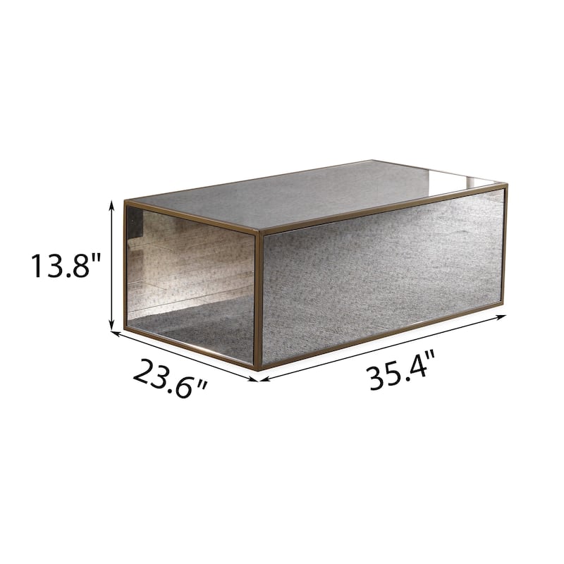 Mirrored Rectangular Coffee Table