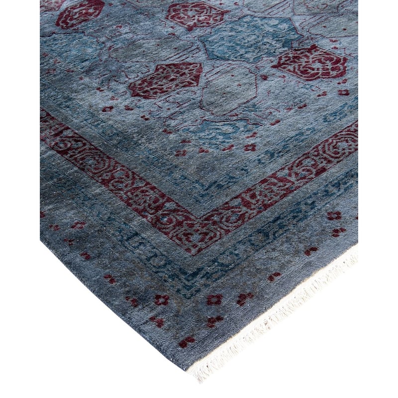 Fine Vibrance, One-of-a-Kind Hand-Knotted Area Rug - Gray, 6' 2" x 9' 0" - 6' 2" x 9' 0"