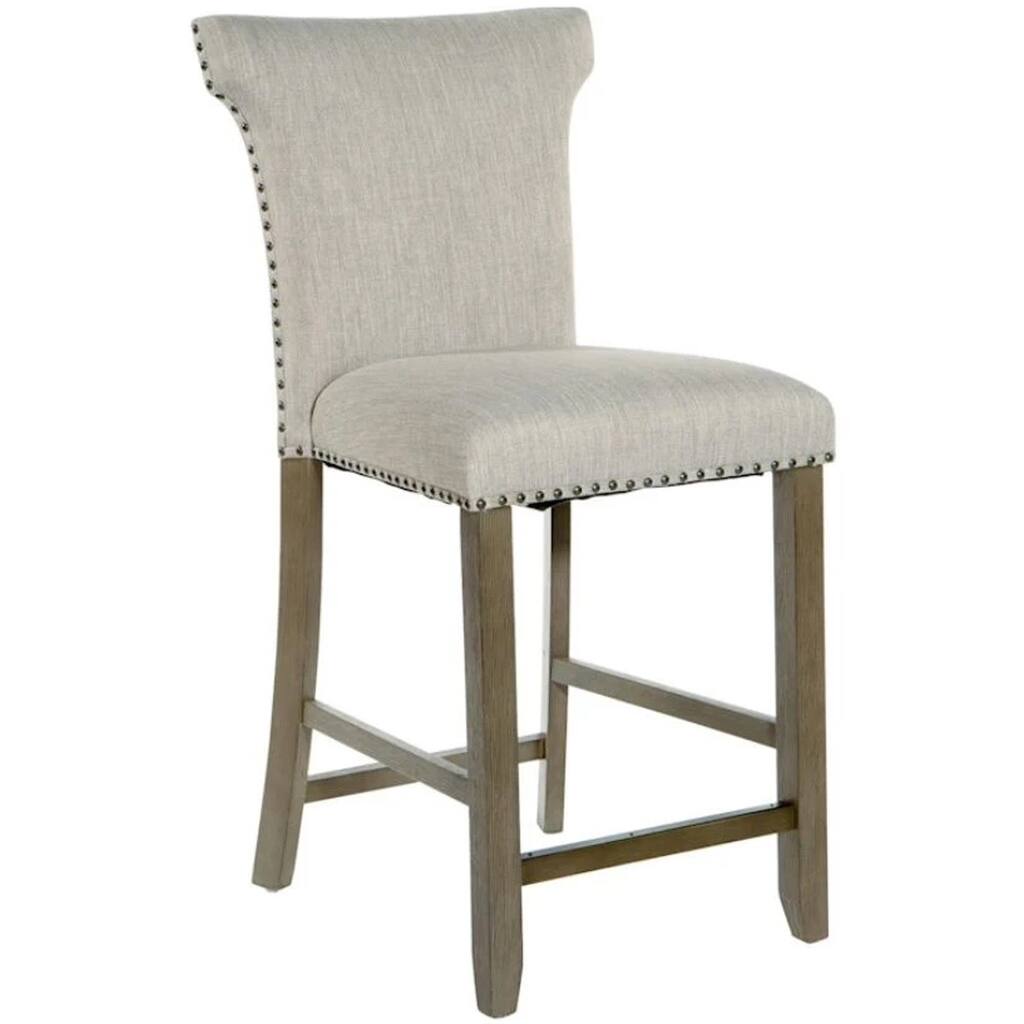 AMAN Upholstered Counter Stool with Nailheads