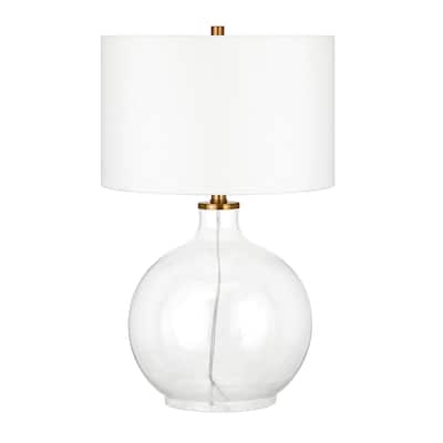 Laelia Clear Glass Table Lamp with Brass Accents