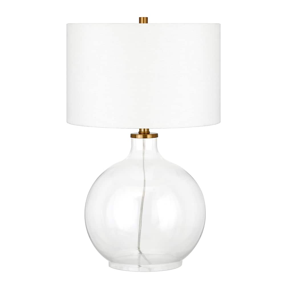 Laelia Clear Glass Table Lamp with Brass Accents