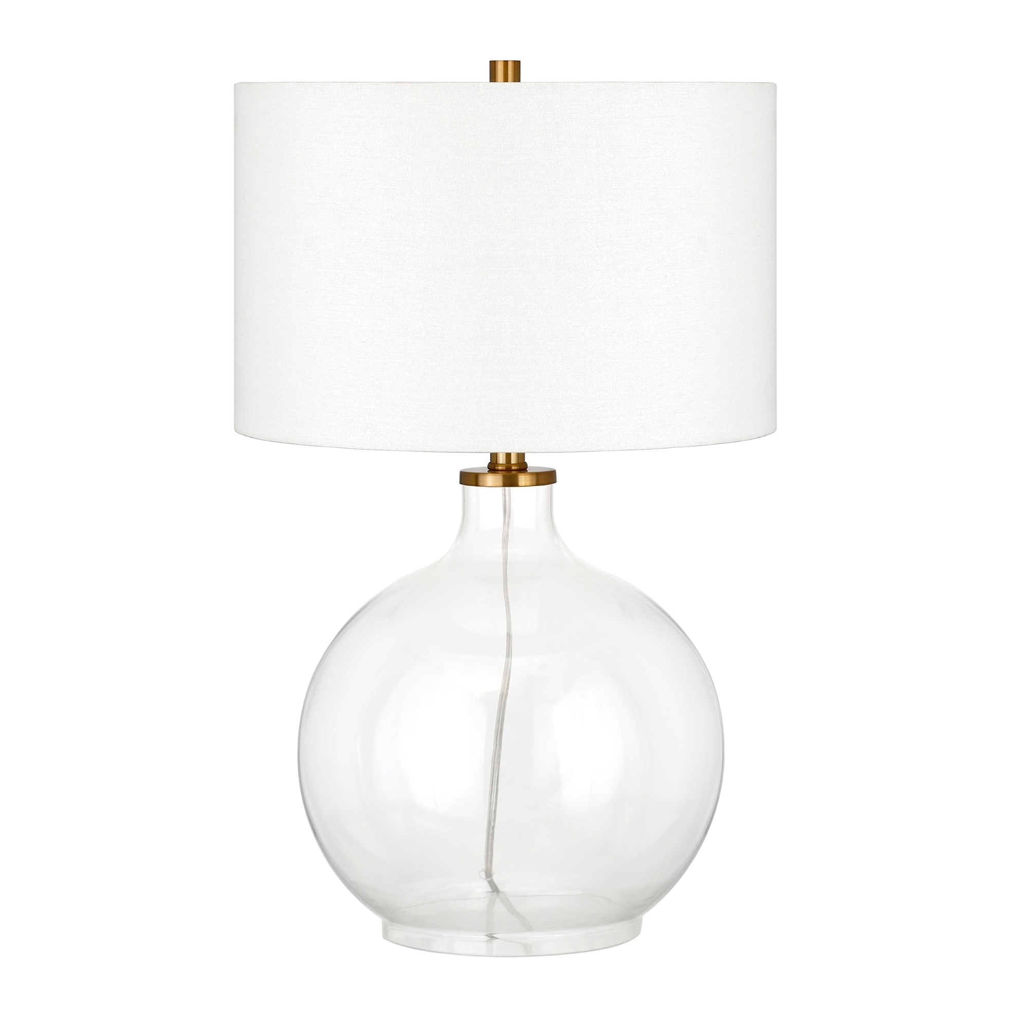 Laelia Clear Glass Table Lamp with Brass Accents