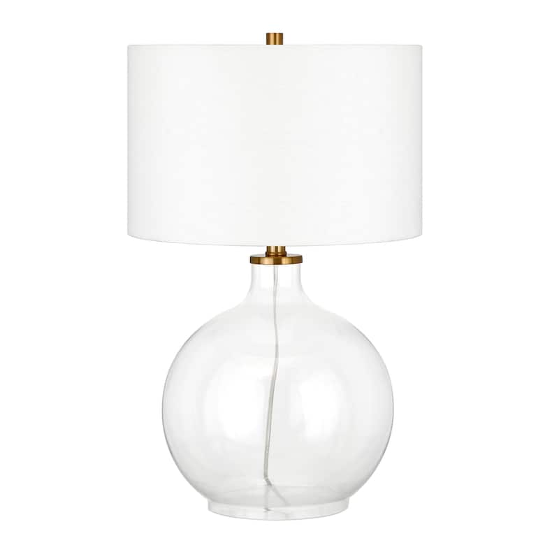 Laelia Clear Glass Table Lamp with Brass Accents
