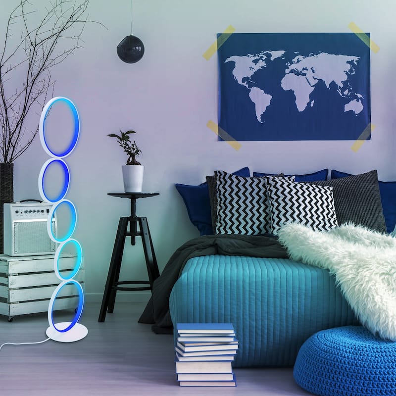 43" Stacked Rings RGB LED Floor Lamp
