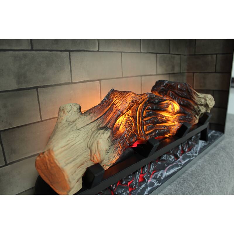 Stylish 28-Inch Electric Fireplace Insert with Adjustable Multicolored Flames & Ember Bed Brightness