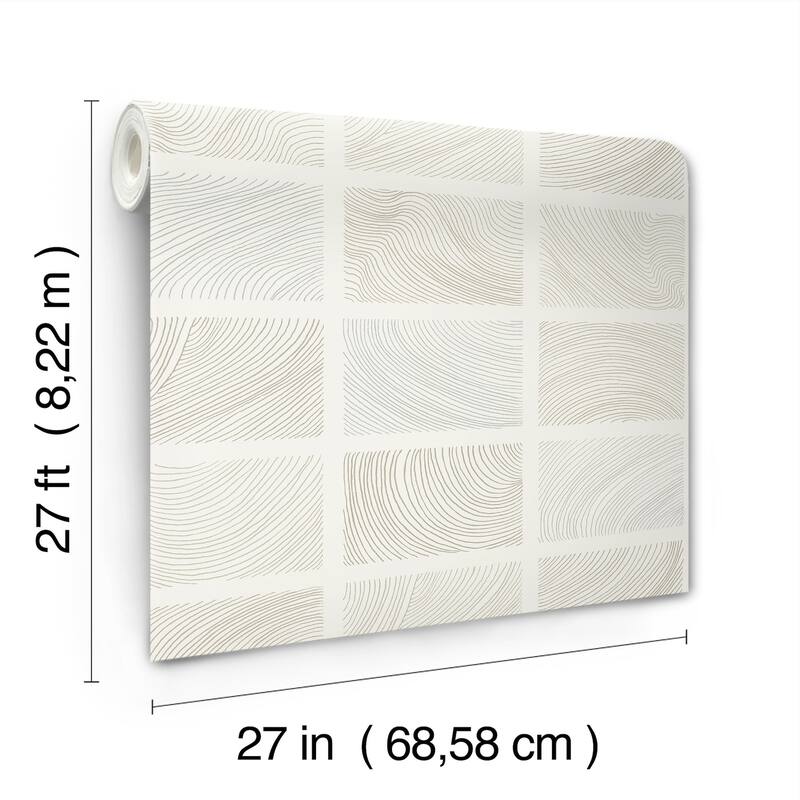 A-Street Prints Bronson Ivory Topography Wallpaper