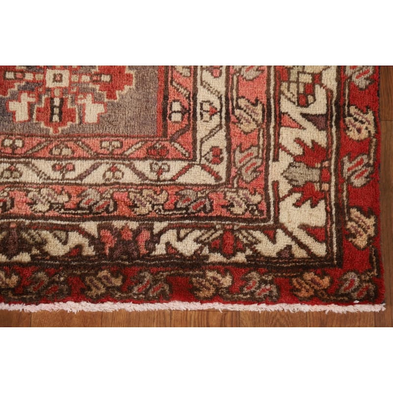 Blue Ardebil Persian Runner Rug Hand-knotted Vintage Wool Carpet - 4'4"x 10'4"