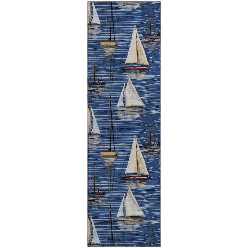Premium Washable Super Soft Sailboat Marina Mayfield Rug