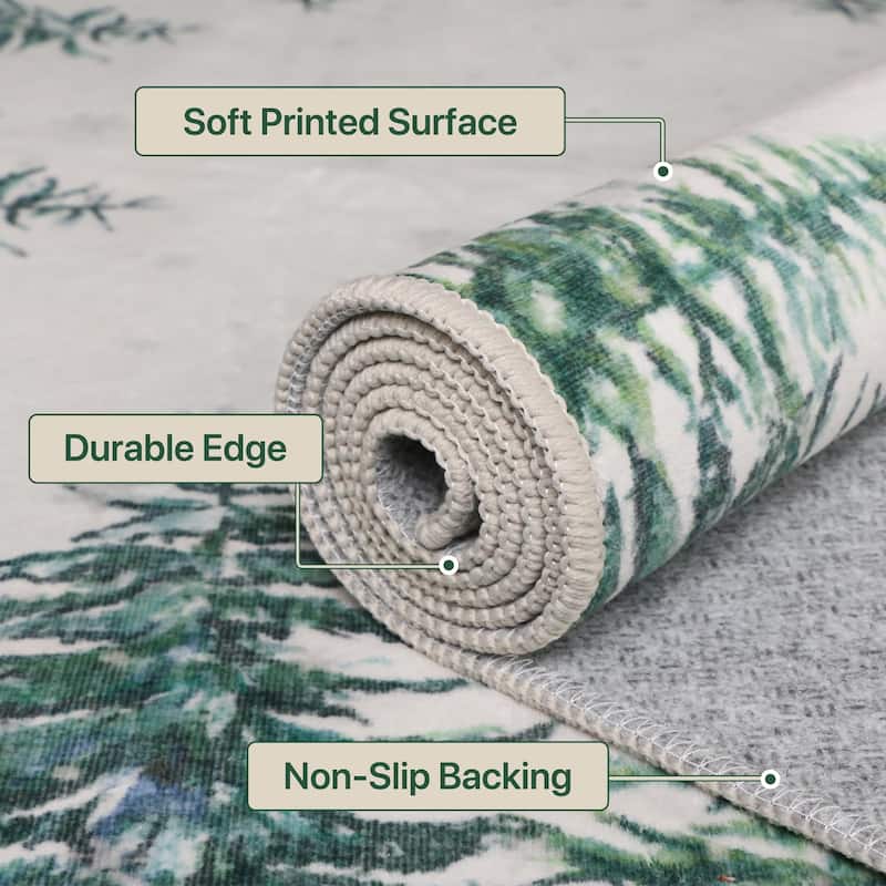 Mcow Holiday Cheer Collection Machine-Washable Christmas Entry Rug