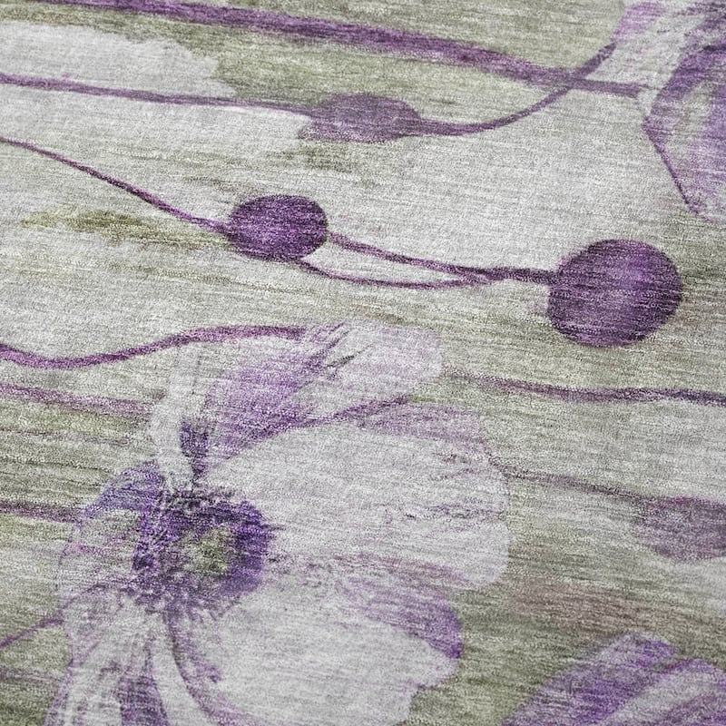 Premium Machine Washable Modern Floral Sherpa Throw Blanket