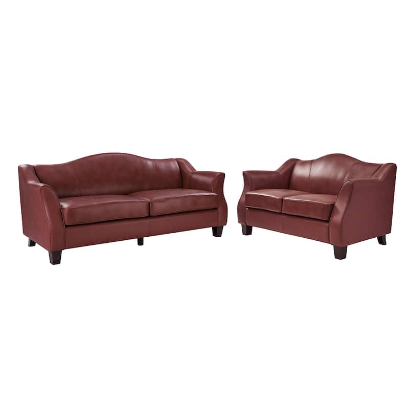 Franco Traditional Genuine Leather Sofa Set of 2 by HULALA HOME