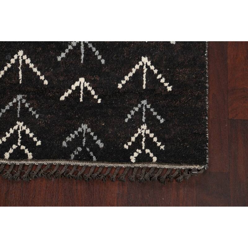 Geometric Vegetable Dye Moroccan Berber Oriental Area Rug Handmade - 4'6" x 6'11"