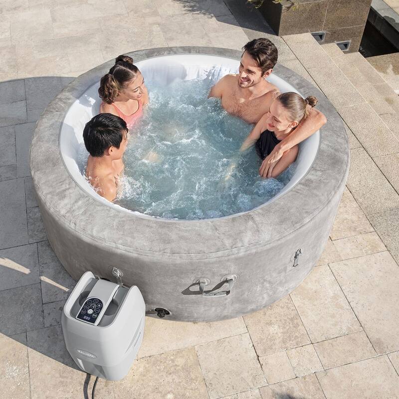 Bestway SaluSpa Zurich AirJet Inflatable Hot Tub with 120 Soothing Jets, Gray - 71in. X 26in.